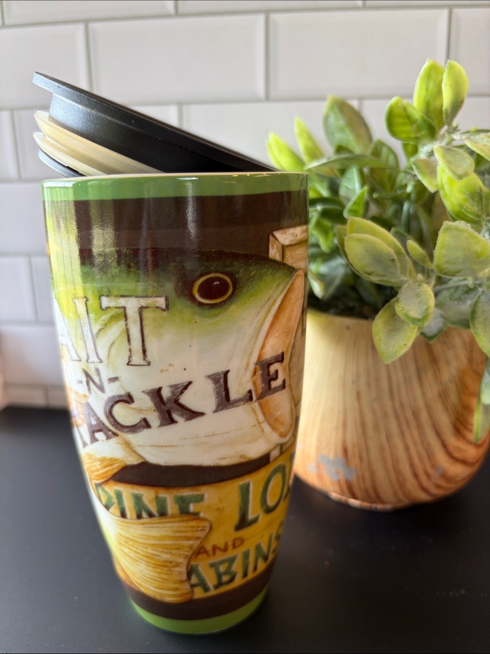 Cypress Bait and Tackle Travel Mug with Snap Lid